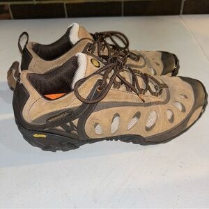 Merrell Men's Beige and Dark Brown Athletic Shoes